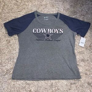 NFL Cowboys Gray and Blue Short Sleeve Tee